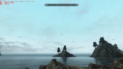 Kantenglättung aus - das Wasser klackert im dem Bereich, der auf dem anderen Bild ohne Effekte war, sehr unregelmäßig je nach Bildwinkel