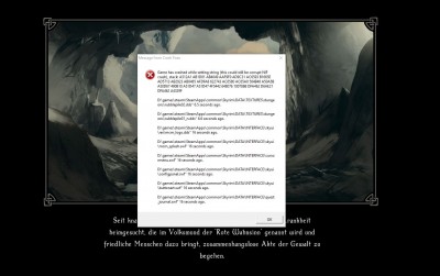 Fehlermeldung bei Crash