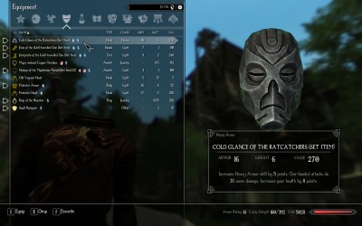 the mask highlighted in inventory