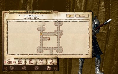 Die Tore an beiden Pfeilen bleiben geschlossen. Beim Pfeil der den Spieler markiert, sollte es ja eigentlich weiter gehen, der Karte nach.