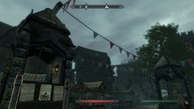 Die klassische Skyrim-Grafik. Enderal lässt sich noch spielen, aber Farb und Schattenverbesserung der Mod fehlen.