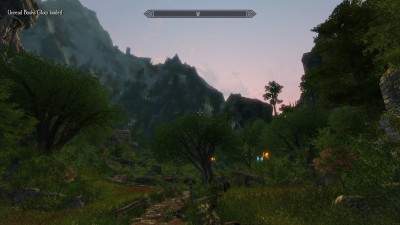 Sun blocking mountain.