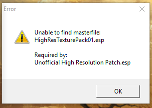 Screenshot der Fehlermeldung
