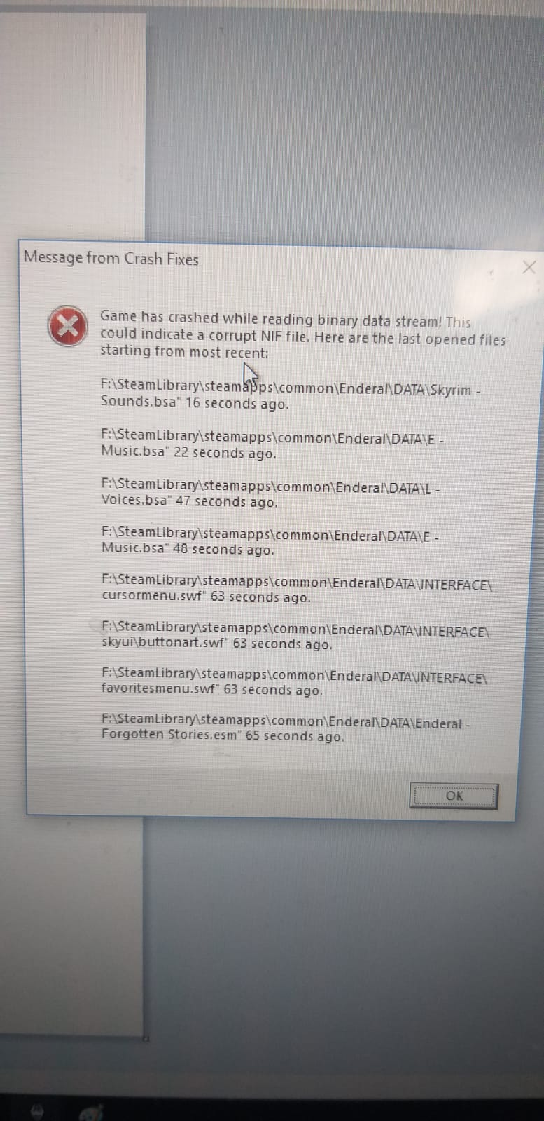 Error when entering the Foreign Quarters via the main gate