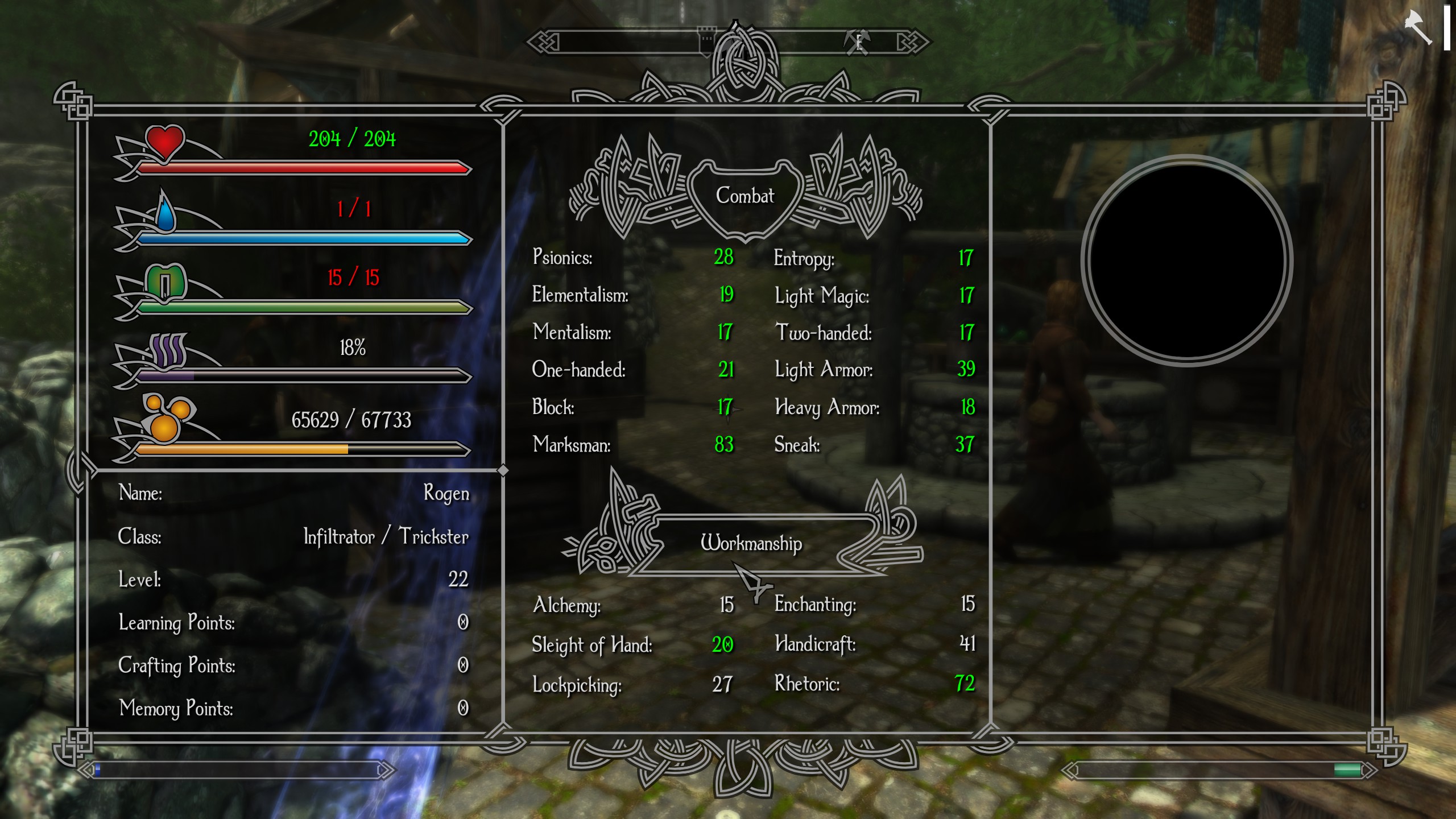 Hero Page with Depleted Vitals