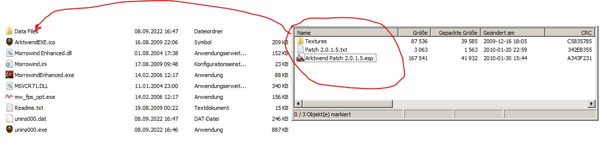 Artdwend-Installlation im temporären Ordner<br />+ Patch_2.0.1.5  Installation